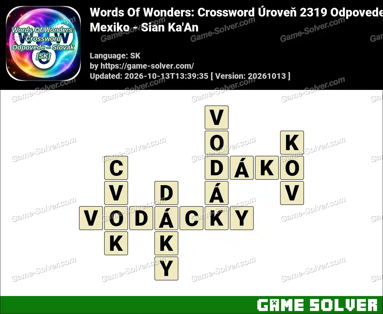 Words Of Wonders: Crossword Úroveň 2319 Odpovede – Mexiko – Sian Ka’An